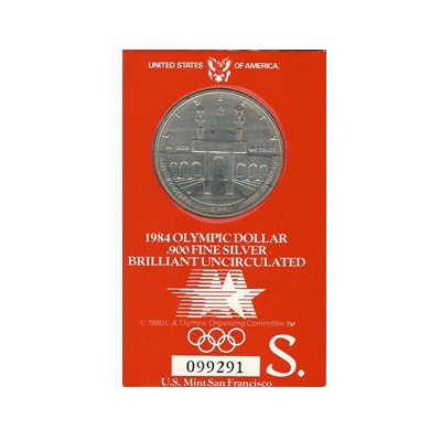 1984 US BU Silver Olympic Dollar – S Mint Mark
